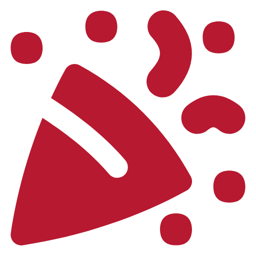 Rotes Symbol einer Konfetti-Bombe.