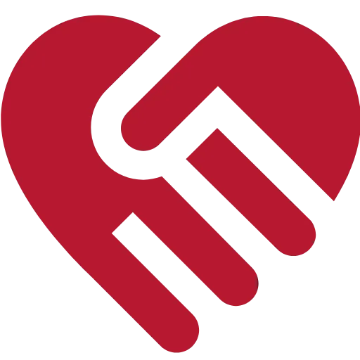 Zwei rote Glieder einer Kette greifen nahtlos ineinander.