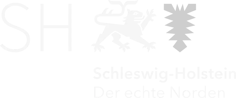 Logo des Landes Schleswig-Holstein, ein Wappen mit einem schleswig-holsteinischen Löwen und einer roten Farbe